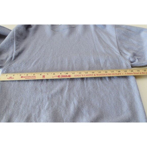 Vtg Kilkenny Lavender periwinkle Purple Wool Sweater Ireland Women's L Pockets - Picture 4 of 5